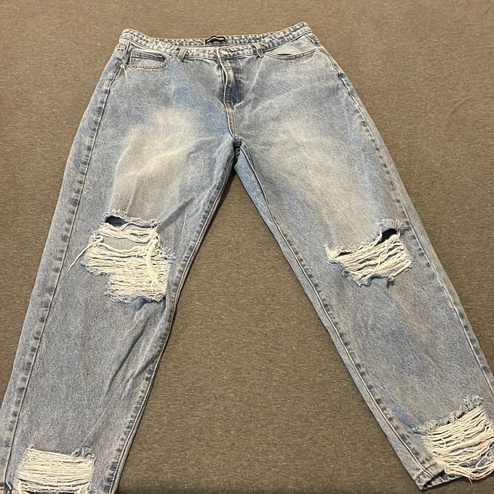 Light blue washed ripped Denim jeans